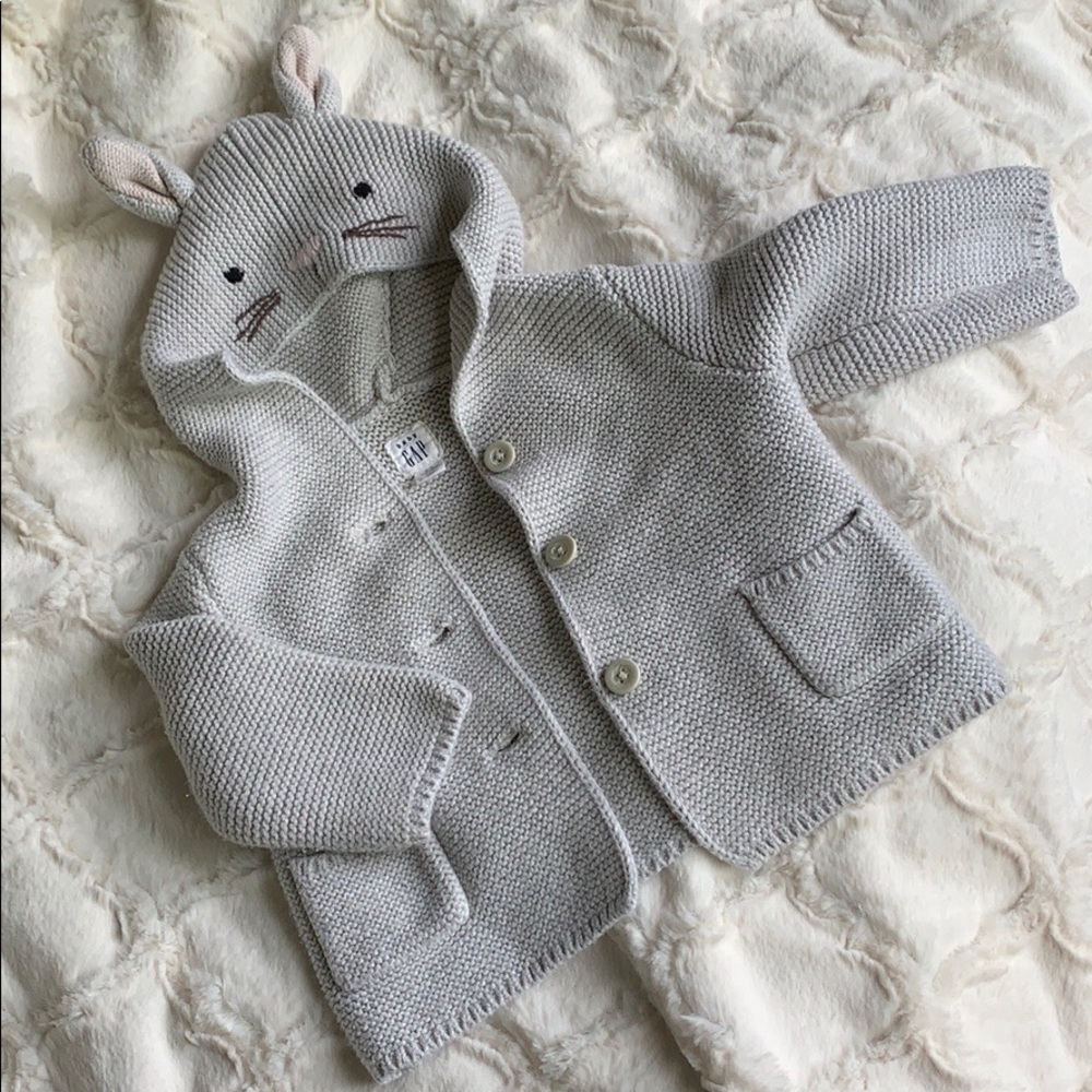🐰Baby Gap Baby Bunny Garter Hoodie Sweater🐰